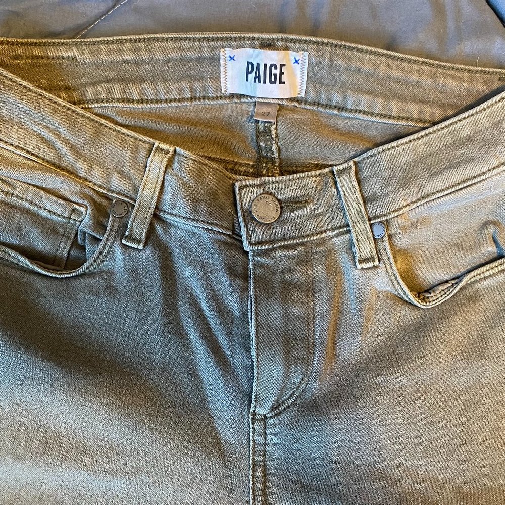 PAIGE Denim Olive Stretch Skinny Jeans